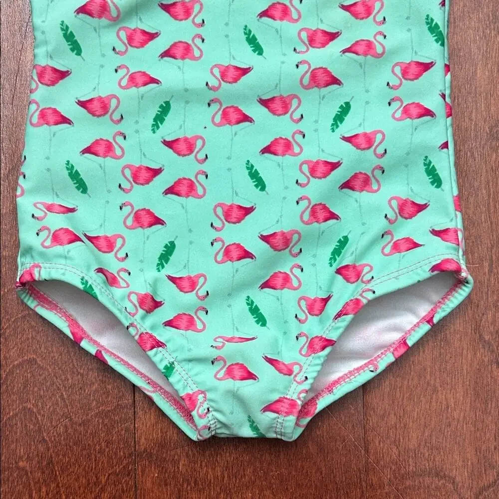 Leveret Kids One Piece Swimsuit - Pink Flamingos, UPF 50+, 3 Years